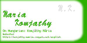 maria komjathy business card